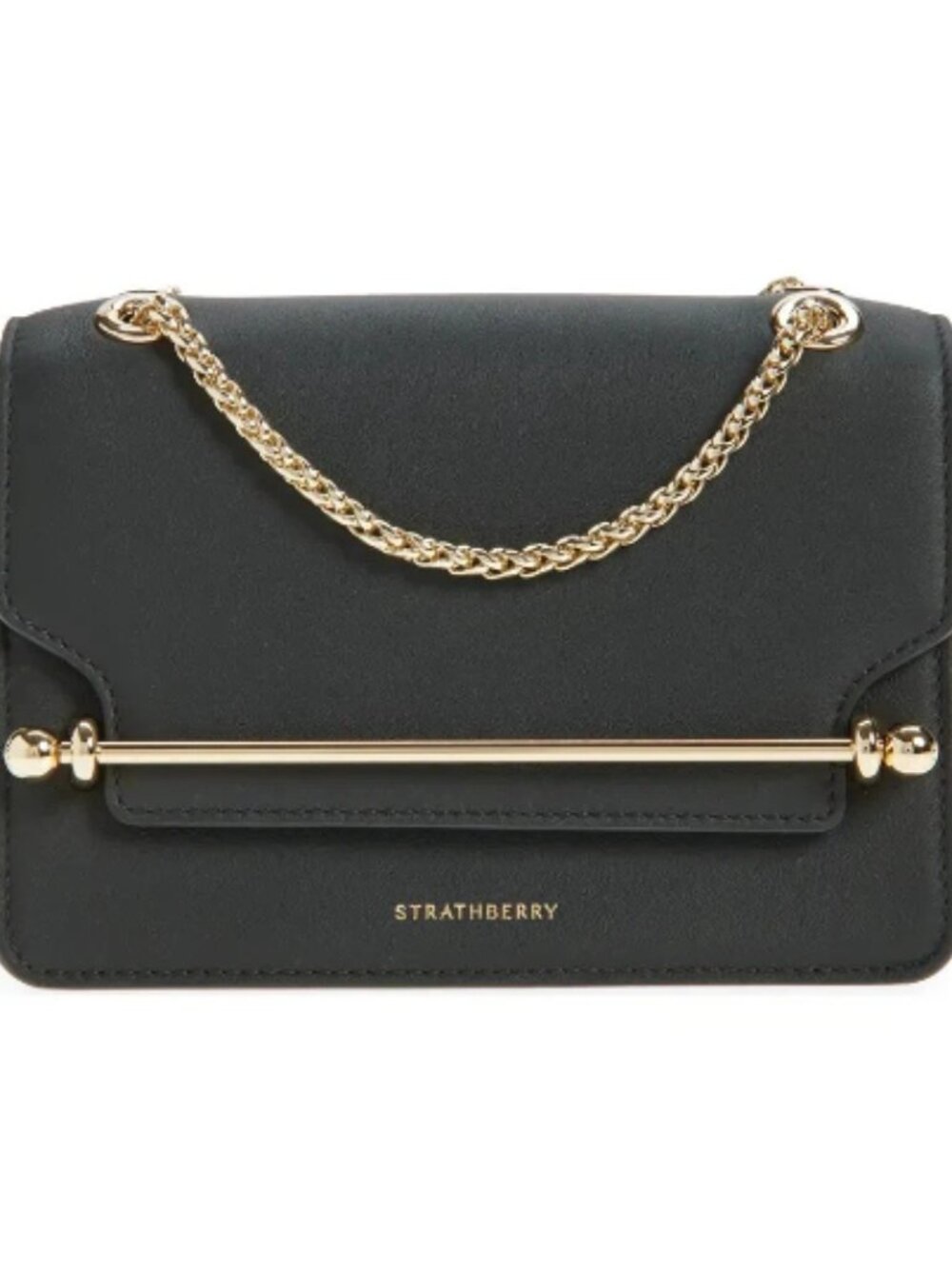 STRATHBERRY NWT Mini East/West Leather Shoulder Bag (ORIG. $645) BLACK